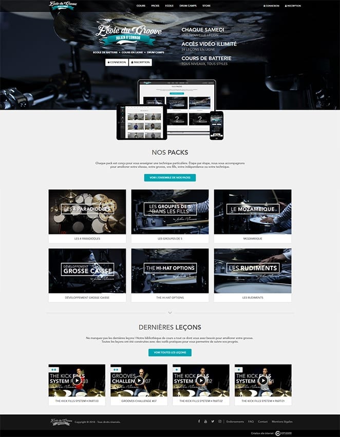 Site e-commerce : Ecole du Groove