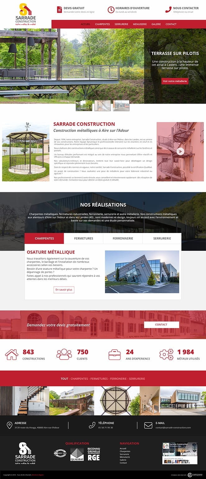 Site internet : Sarrade construction