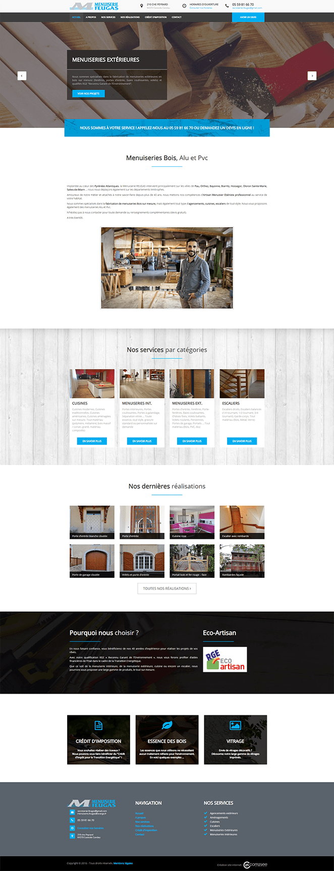 Site internet : Menuiserie Feugas